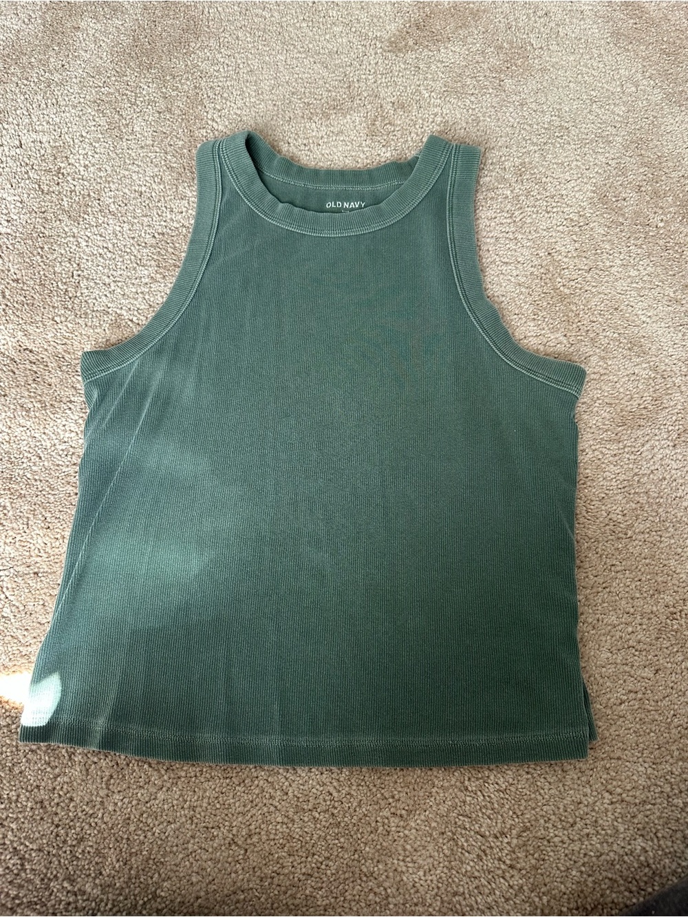 Old Navy Dark Green Ribbed Tank Top